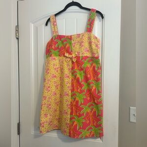 Lilly Pulitzer White Label Dress with Monkeys and Palm Trees